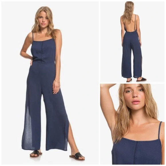 Roxy Navy Blue Jumpsuit - Picture 1 of 9